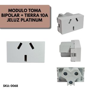 MODULO TOMA BIPOLAR + TIERRA 10A JELUZ PLATINUM - Vista 5