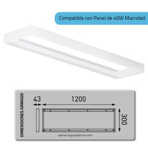 ACCESORIO KIT DE APLICAR P/PANEL DE 1195X295 MACROLED - Vista 6