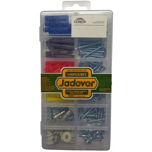KIT TORNILLOS Y TARUGOS PARA MADERA -140 PIEZAS - JADEVER