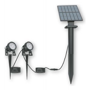 2 ESTACAS LED 2W FRíA + PANEL SOLAR CANDELA 7384 REDONDA NEGRO - Vista 3