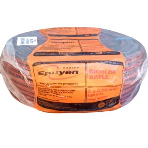 CABLE BIPOLAR BAFLE AUDIO BICOLOR ROJO Y NEGRO 0.50MM X 100 MTS EPUYEN - Vista 3