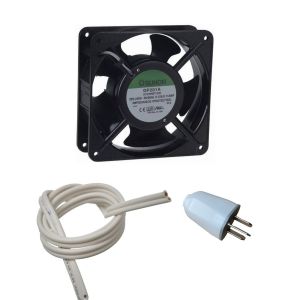 TURBINA 120X120 220V + 2 MTS BIPOLAR BLANCO + 1 FICHAS MACHO AXIAL