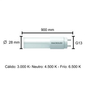 TUBO LED 12W T8 90 CM VIDRIO MACROLED - Vista 6