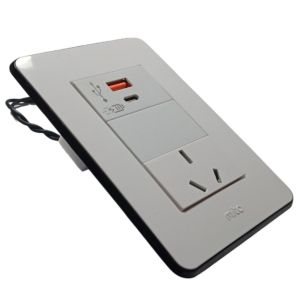 LLAVE TOMA 10A Y USB A / USB C CARGA RAPIDA JELUZ MITO BL/NG - Vista 2