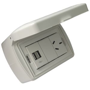 TAPA CAPSULADA EXTERIOR RIGIDA APLICAR + 1 USB DOBLE + 1 TOMA 10A EXULTT - Vista 2