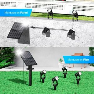 2 ESTACAS LED 2W FRíA + PANEL SOLAR CANDELA 7384 REDONDA NEGRO - Vista 6