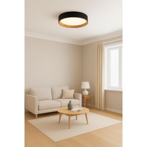 PLAFON LED ACERO NEGRO/MADERA 24W DAKOTA DISEÑO MODERNO LEUK - Vista 2