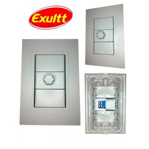 SET ARMADO 3 MODULOS MODULO DIMMER DUAL LED 100W HALOGENA 300W BLANCO EXULTT - Vista 2