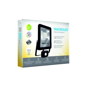 REFLECTOR LED SMD 30W IP65 CON SENSOR MOVIMIENTO MACROLED - Vista 1