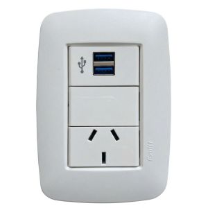 SET ARMADO LINEA DUNA 1 USB DOBLE 2 A + 1 TOMA 10A EXULTT - Vista 1