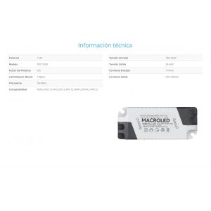 DRIVER PARA PANEL 12W MACROLED - Vista 1