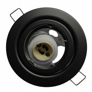 SPOT ARO DE METAL DE EMBUTIR DICROICA GU10 MóVIL NEGRO MACROLED + ZOCALO GU10