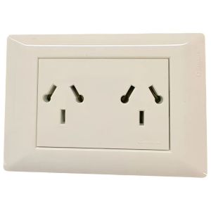 SET ARMADO TOMA CORRIENTE DOBLE 10A (3 MODULO) ESPECIAL CAMBRE SIGLO XXII BLANCO