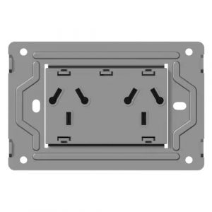 BASTIDOR METALICO TOMACORRIENTE BI-NORMA DOBLE MILAN MACROLED (SIN FRENTE)
