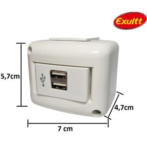 1 TOMA USB DOBLE CONECTOR 2A SUPERFICIE LINEA URBANA EXULTT - Vista 2