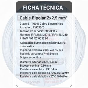 CABLE BIPOLAR 2.5 MM X 100 METROS EPUYEN - Vista 3