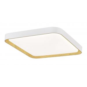 PLAFON LED ACERO BLANCO Y MADERA 45W GALACTIC DISEÑO CUADRADO MODERNO LEUK