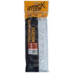 PROLONGADOR MULTIPLE 5 TOMAS BLANCO CON CABLE 1.5 MTS C/ PROTECTOR TERMICO - Vista 5