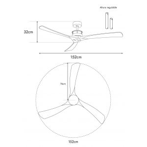 VENTILADOR DE TECHO NEGRO DOHA SIN LUZ CON ASPAS NEGRO SMART WINDSTYLE - Vista 4
