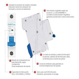 LLAVE TERMICA TRIPOLAR 3X10A 6KA CURVA C CHINT - Vista 3