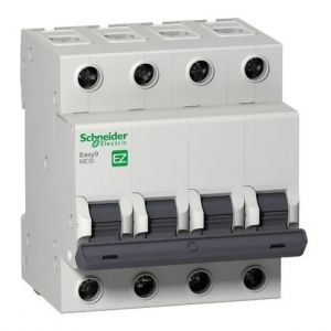 INTERRUPTOR TERMOMAGNETICO 4X20 SCHNEIDER - 4.5KA CURVA C E9