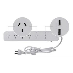 PROLONGADOR ZAPATILLA 5 TOMAS + 2 USB (1A Y 2A) BLANCO CON CABLE DE 3 MTS SCHNEIDER - Vista 1