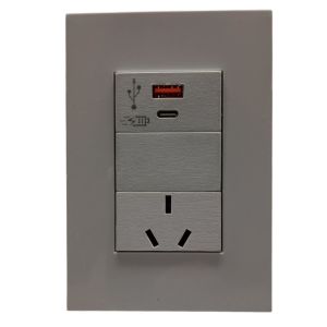 LLAVE TOMA 10A Y USB A/ USB CCARGA RAPIDA JELUZ PLATINUM BLANCO