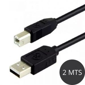 CABLE USB A CONECTOR A/B DE IMPRESORA 2 MTS - Vista 1