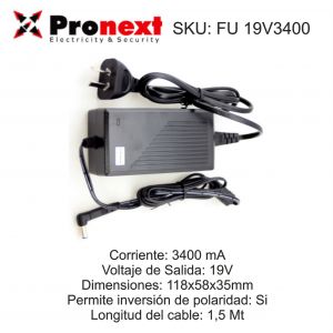 FUENTE SWITCHING 19VCC 3400MA DESMONTABLE PRONEXT - Vista 2