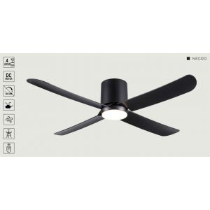 VENTILADOR DE TECHO NEGRO 401B CON LUZ 50” MOTOR DE ALTA EFICIENCIA LEUK - Vista 1
