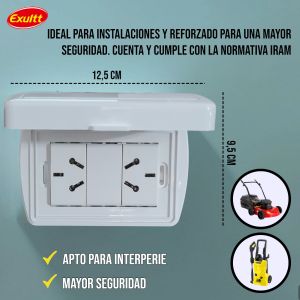 TAPA CAPSULADA EXTERIOR RIGIDA + 2 TOMAS ESPECIAL 10A EXULTT URBANA - Vista 3