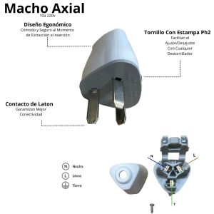 FICHA MACHO 3 PATAS 10A AXIAL EXULTT - Vista 4