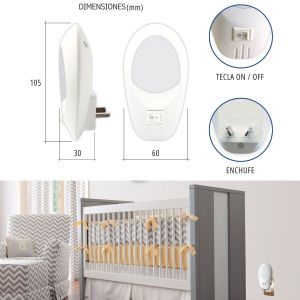 LUZ DE NOCHE A LED CON TECLA - LUZ CALIDA - 220V - 1W TBCIN - Vista 4