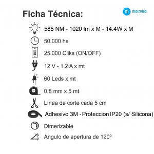 CINTA LED 72W 12V 5050 IP 20 X 5 MTS MACROLED - Vista 11