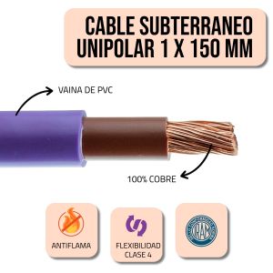 CABLE SUBTERRANEO UNIPOLAR 1X150 MM X METRO EPUYEN - Vista 2