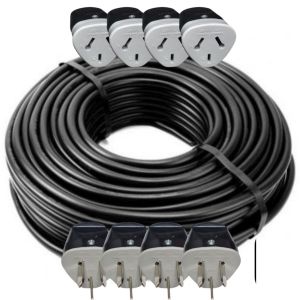 CABLE PARA HACER ALARGUE NEGRO 3X2.5 MM X 100 METROS + FICHAS