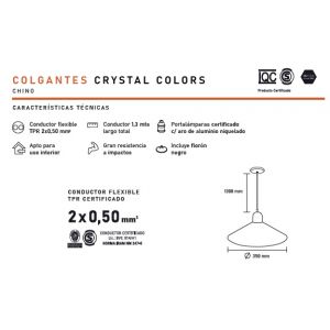 LAMPARA COLGANTE CHINO 1 LUZ BASICO BLANCO STAR BOX - Vista 1