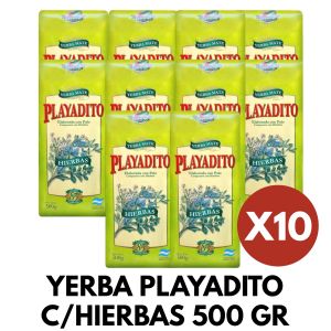 YERBA PLAYADITO C/HIERBAS 500 GR X 10 UNIDADES - Vista 1