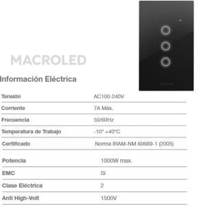 TECLA SMART ROMA MACROLED 3 CANALES CON CAPACITOR - Vista 5