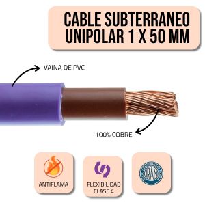 CABLE SUBTERRANEO UNIPOLAR 1X50 MM X METRO EPUYEN - Vista 2