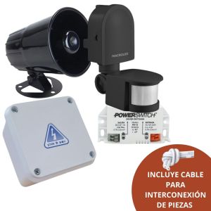 KIT ALARMA C/ SIRENA CON SENSOR DE MOVIMIENTO COLOR NEGRO - Vista 2