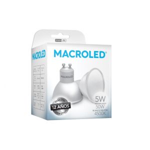 LAMPARA DICROICA LED 5W GU10 DE PVC MACROLED - Vista 3