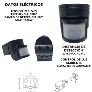 KIT ALARMA C/ SIRENA CON SENSOR DE MOVIMIENTO COLOR NEGRO - Vista 6