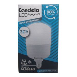 LAMPARA LED HIGH POWER 30W FRIA CANDELA - Vista 1
