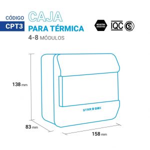 TABLERO ELECTRICO P/ TERMICA 4 A 8 MODULOS STAR BOX - Vista 3