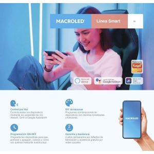 BULBO LED SMART RGB 12W E27 220V WIFI + BLUETOOTH MACROLED - Vista 4