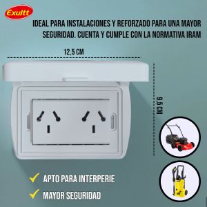 CAPSULADA EXTERIOR RIGIDA TOMACORRIENTE DOBLE ESPECIAL EXULTT - Vista 2