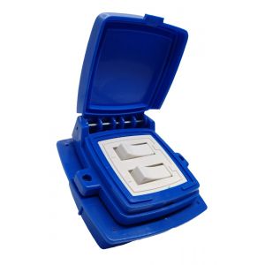 LLAVE 2 PUNTO CAPSULADO P/ EMBUTIR AZUL EXULTT - Vista 1