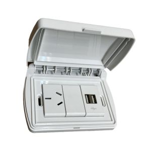 TAPA CAPSULADA EXTERIOR RIGIDA + 1 USB DOBLE + 1 TOMA 10A EXULTT