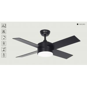 VENTILADOR DE TECHO NEGRO 441B CON LUZ 44” MOTOR DE ALTA EFICIENCIA LEUK - Vista 1